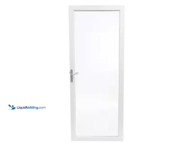 Lot 49-1623816 - Andersen 2000 Series 32 in. x 80 in. White Universal Full View Interchangeable Aluminum Storm Door w...
