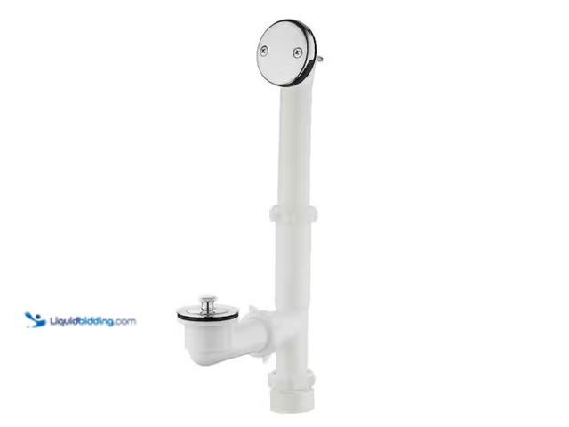 Lot 49-1628203 - Lot of (2) Everbilt Twist and Close 1-1/2 in. White Poly Pipe Bath Waste and Overflow Drain in Chrom...