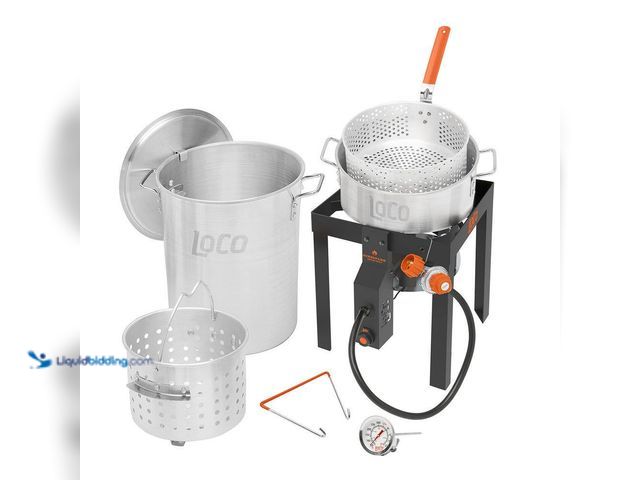 Lot 49-5487226 - LOCO
30 qt. Boil Fry Steam Kit (attachments included) (scuffs and scratches) Unused
