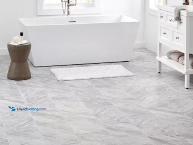 Lot 49-1509841 - Approx. 421 sq.ft. Daltile Newgate Gray Marble Matte 12 in. x 24 in. Glazed Ceramic Floor and Wall T...
