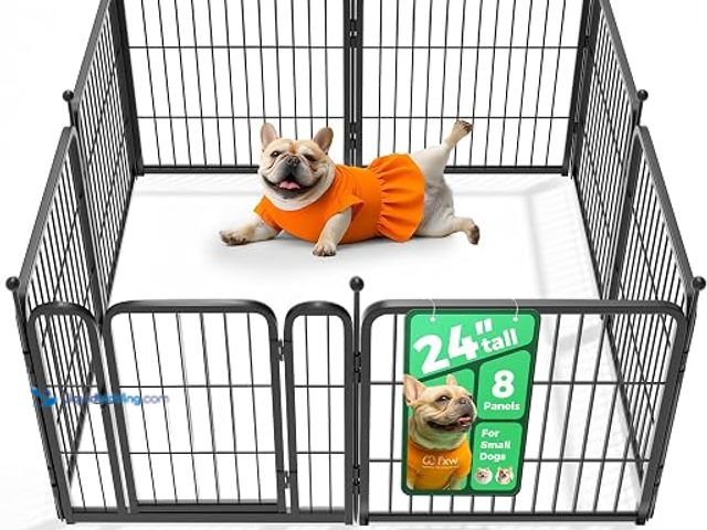 Lot 49-2025717 - FXW Rollick Dog Playpen, Indoor, Yard & RV Camping, 24" H, 8 Panels, Easy setup, Heavy-duty, DIY lay...
