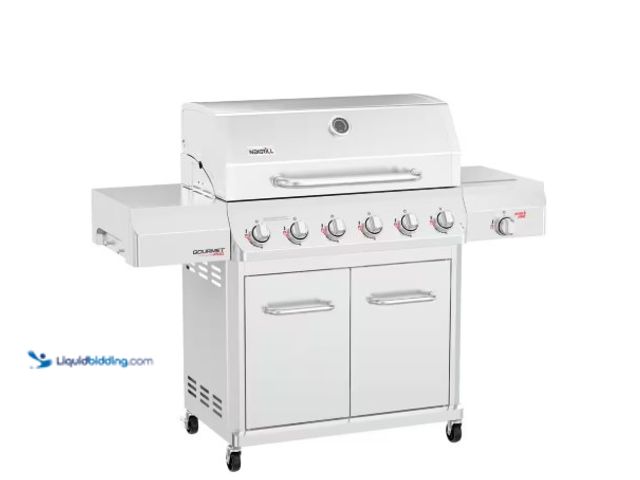 Lot 49-1516280 - Nexgrill
Gourmet Pro 6-Burner Stainless Steel Propane Gas Grill with Searing Side Burner, model # 7...