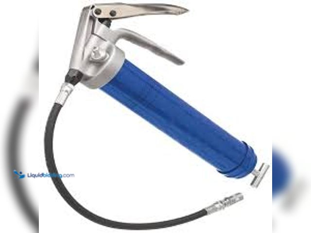 Lot 49-5415076 - Lincoln Heavy Duty Pistol Grip Grease Gun with Whip Hose and Rigid Pipe. Model # LIN1134. Used.