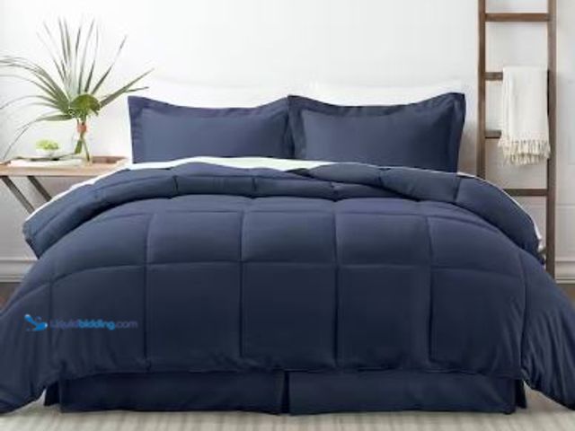 Lot 49-5436788 - Becky Cameron Performance 8-Piece Navy Full Comforter Set. Model # IEH-MULT-F-NA. Unused.