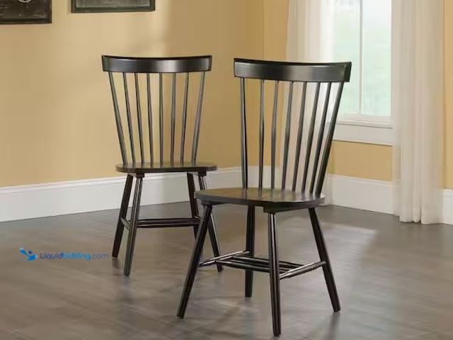 Lot 49-1568814 - SAUDER New Grange Wood Spindle Back Chair in Black Finish (2-Pack) Model # 418892, Unused  Ref#SBS01...