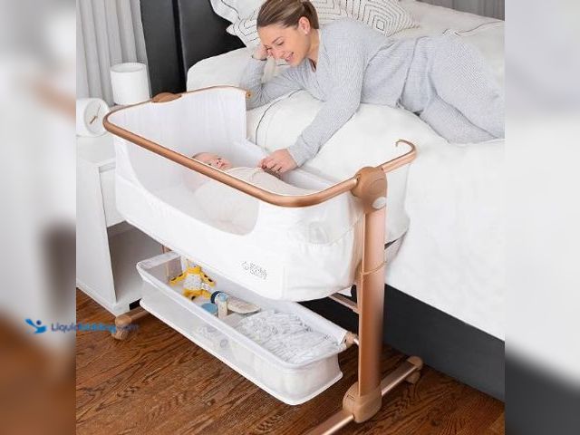 Lot 49-2026238 - KoolerThings Baby Bassinet, Bedside Sleeper for Baby, Easy Folding Portable Crib with Storage Basket...