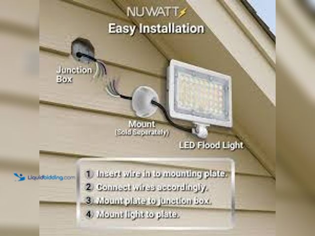 Lot 49-5448378 - NuWatt 50-Watt 7050 Lumens White Outdoor Integrated LED Flood Light 1/2in. Adjustable Knuckle Mount ...