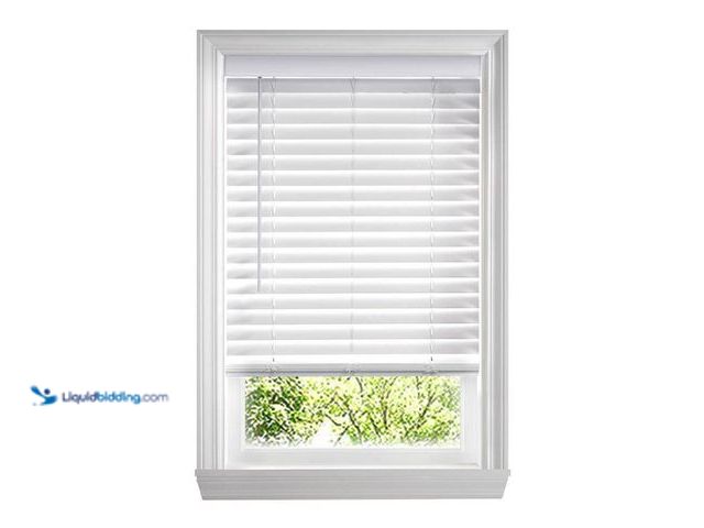 Lot 49-5560036 - Home Decorators Collection
White Cordless Room Darkening Faux Wood Blind/Shade with 2 in. Slats - 7...