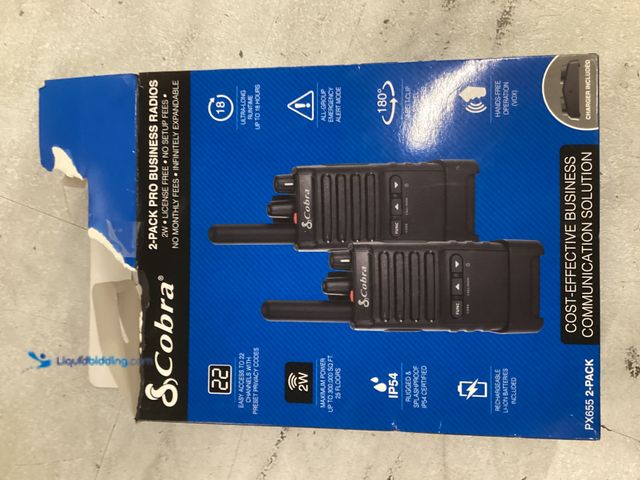 Lot 49-5551831 - Cobra PX655 Pro Business 2W FRS Two-Way Radios 6-Pack with Charging Dock, 22 Channels, Unlimited Exp...