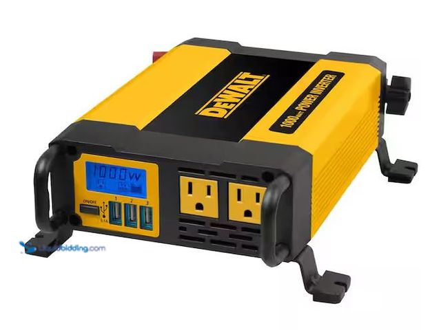 Lot 49-1556665 - DEWALT 1000-Watt Portable Car Power Inverter with Triple USB Ports Model # DXAEPI1000, Unused  Ref#S...