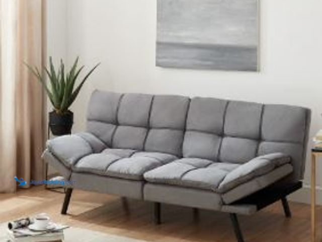 Lot 49-3523119 - Mainstays Memory Foam Futon with 72" Grey. Model #-264 Grey. Unused.