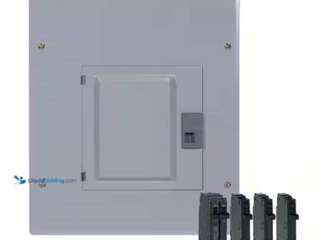 Lot 49-5436188 - GE 100 Amp 12-Space 22-Circuit Main Breaker Indoor Load Center and Breaker Kit. Model # TM1210CCUBK1...