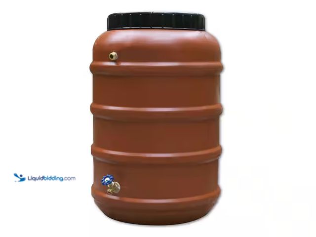 Lot 49-2000017 - 55 Gal. Rain Barrel DIY Kit Food Grade Barrel, Unknown model number, Slightly used, Scuffs & scratch...