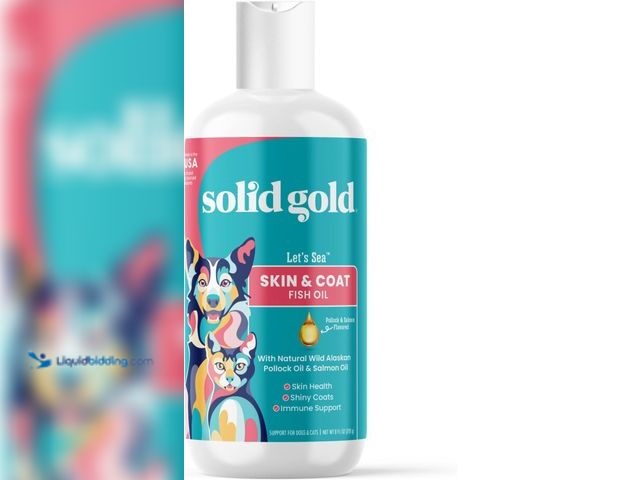 Lot 49-5483277 - QTY 2 - Solid Gold Omega 3 Fish Oil for Dogs & Cats - Wild Alaskan Salmon Oil for Dogs Skin and Coat...