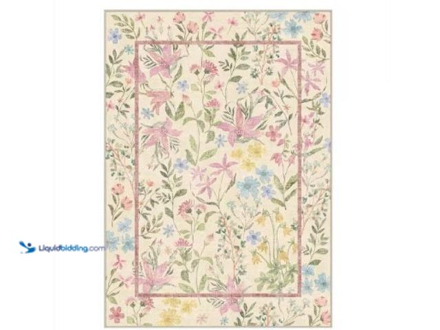 Lot 49-2025644 - HaiiMeid Pink Love Pink 8 ft. x 10 ft. Floral Washable Area Rug, Model # X24IU0095H-181, MSRP $168.9...