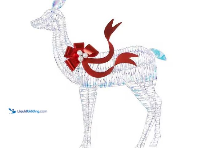 Lot 49-1548182 - Home Accents Holiday 4 ft. Iridescent Twist LED Iridescent Reindeer Holiday Yard Decoration Model # ...