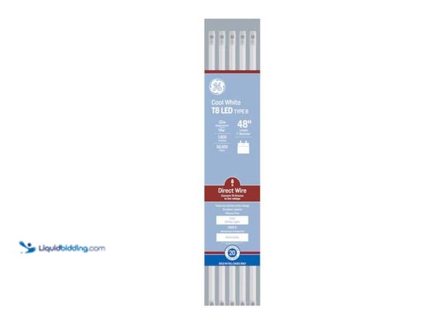 Lot 49-5580813 - GE Direct Wire 32-Watt EQ 48-in Cool White Linear Type B LED Tube Light Bulb (20-Pack). Model #93129...