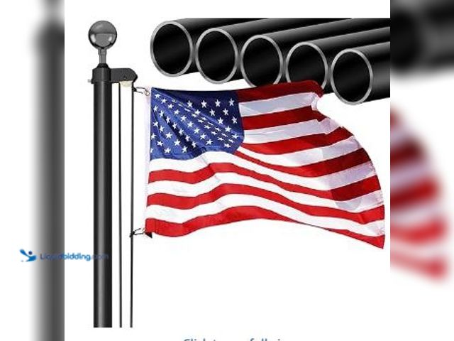 Lot 49-1513939 - 20FT Sectional Flag Pole Kit, Extra Thick Heavy Duty 14 Gauge Aluminum Flag Poles, Outdoor In ground...