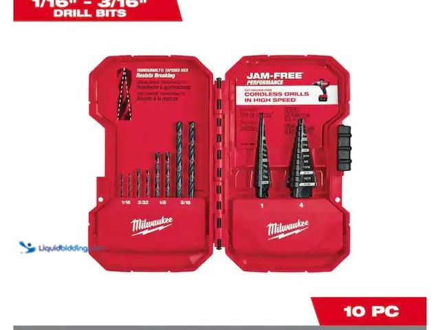 Lot 49-1568770 - Milwaukee Black Oxide Step Drill Bit Set (10-Piece) Model # 48-89-9222, Unused  Ref#SBS0114