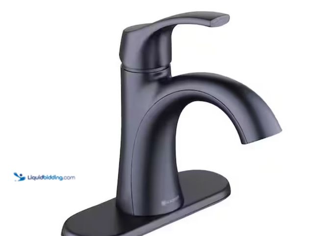 Lot 49-3614666 - Glacier Bay Arnette Single Handle Single Hole Bathroom Faucet in Matte Black, Model # HD67958W-6410H...