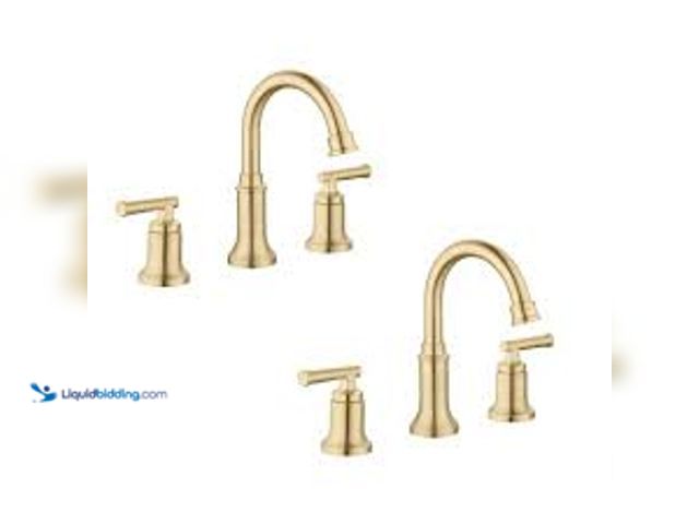 Lot 49-5459576 - Glacier Bay Oswell 8 in. Widespread Double-Handle High-Arc Bathroom Faucet in Matt Gold (2-Pack). Mo...
