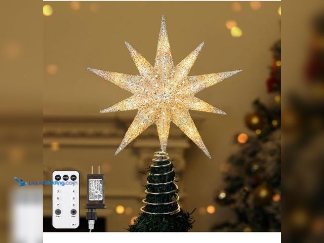 Lot 49-1577209 - Lewondr Christmas Tree Topper Star, 13inch 10-Point Light Up Xmas Star Treetop with Plug and Remote ...