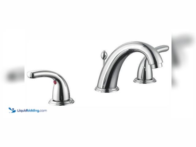 Lot 49-1629138 - Glacier Bay Builders 8 in. Widespread Double-Handle High-Arc Bathroom Faucet in Polished Chrome, Mod...
