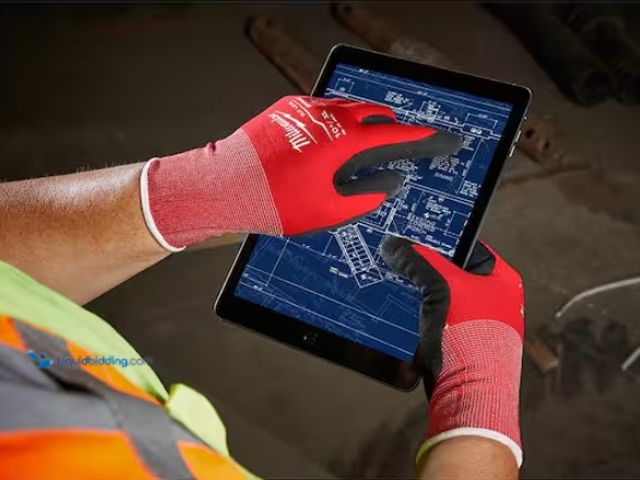 Lot 49-1567554 - Lot of (12) pairs Milwaukee Large & Extra Large Red Nitrile Level 1 Cut Resistant Dipped Work Gloves...