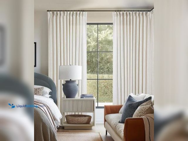 Lot 49-1625210 - TWODRAPES Pinch Pleated Extra Wide Curtain Panels 90 Inches Long 70 Wide Linen Curtain for Patio Sli...