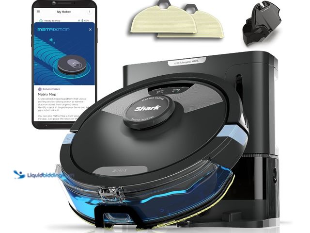 Lot 49-1516225 - Shark Matrix Plus 2in1 Robot Vacuum & Mop with Sonic Mopping, Matrix Clean, Home Mapping, HEPA Bagle...