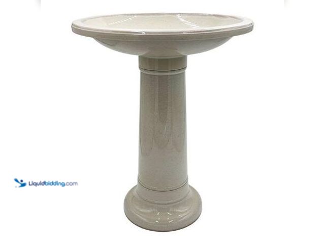 Lot 49-5548914 - CHG CLASSIC HOME & GARDEN 17.4 in. Dia Resin Dusky Taupe Birdbath Model # 710006-451R UNUSED.