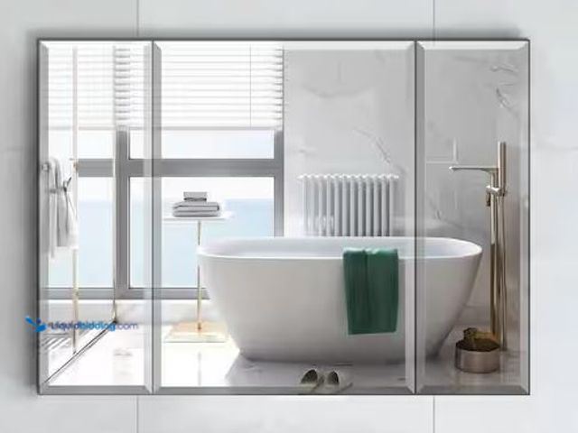 Lot 49-5490124 - 36 in. W x 26 in. H Large Rectangular Silver Aluminum Recessed Surface Mount Medicine Cabinet with M...