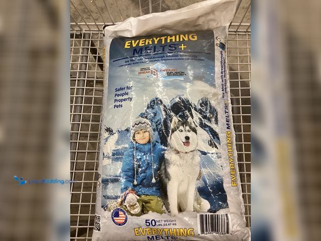 Lot 49-5452144 - 50lbs. Infused Ice Melt Pallet, Calcium and Potassium Chloride, Corrosion Inhibitor, Anti-Caking, Dy...