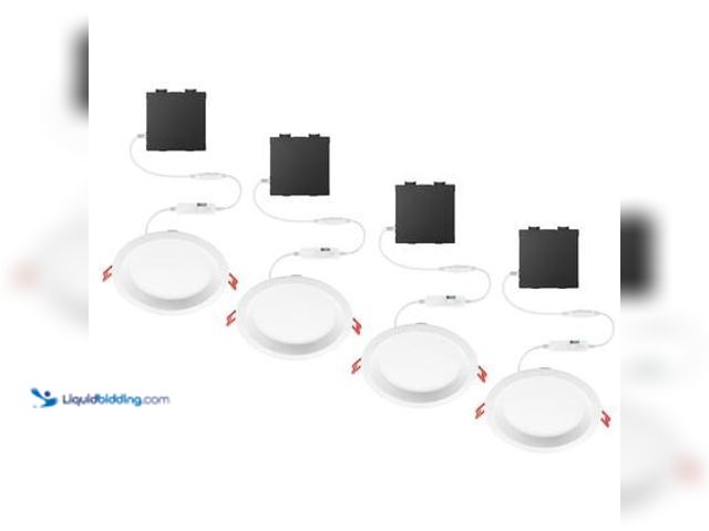 Lot 49-3563941 - Commercial Electric 6 in. Premium Series Integrated LED Adjustable CCT 2-Level Lumen Select, Baffle ...