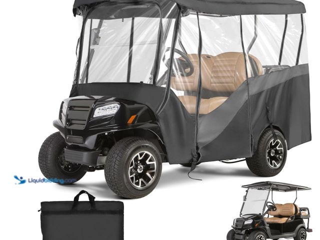 Lot 49-3431859 - KEMIMOTO Golf Cart Enclosure, 4 Passenger Golf Cart Rain Cover, 600D Waterproof Driving Enclosure wi...