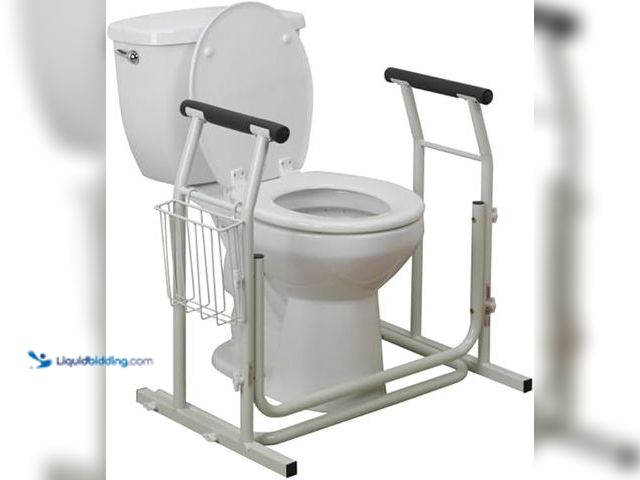 Lot 49-5439166 - Drive Medical RTL12079 Bathroom Grab Bar for Toilets, White. Model: RTL12079. Slightly Used