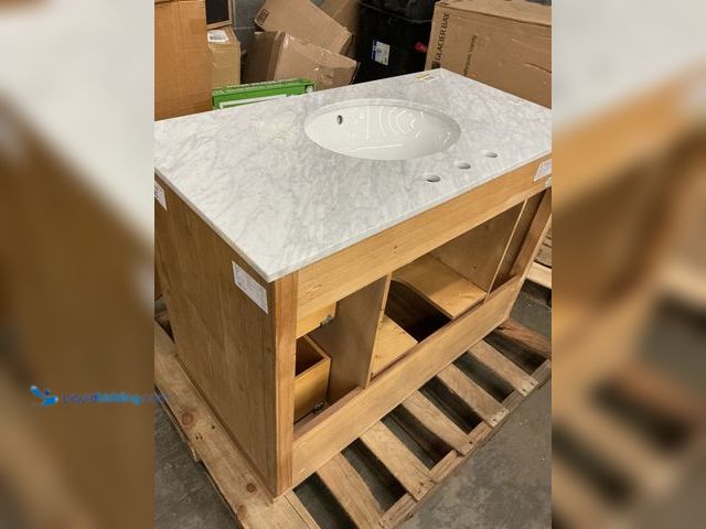 Lot 49-5477983 - Ari Kitchen and Bath
Annie 42 in. Bath Vanity in Weathered Fir with Marble Vanity Top in Carrara Wh...