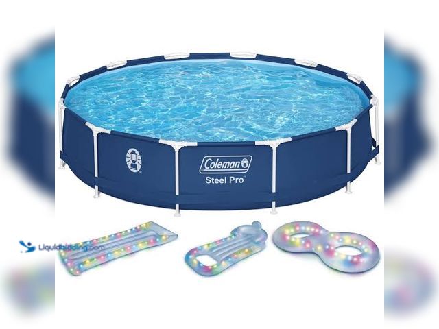 Lot 49-5544620 - Coleman Steel Pro 12 ft. x 33 in. Round Metal Frame Above Ground Pool Set. Model: 90489E. Unused
