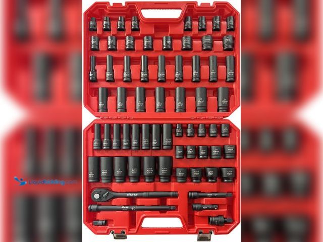 Lot 49-5437566 - AMM 1/2-inch 66 Pieces Impact Socket Master Set, SAE & Metric from 5/16"-1-1/4",8-24mm, Shallow/Deep...