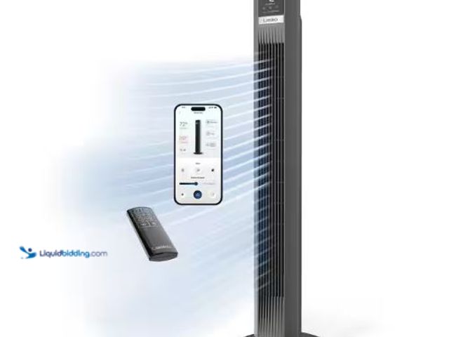 Lot 49-1549225 - Lasko Xtra Air 48 in. 12-Speed Smart Tower Fan in Gray w/ DC Motor, Works w/ Alexa, Google, Whisper ...