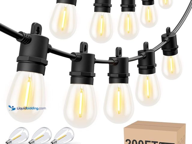 Lot 49-5546163 - Svater Outdoor String Lights 200 FT, Patio Lights for Outside with Shatterproof LED Bulbs, Waterproo...