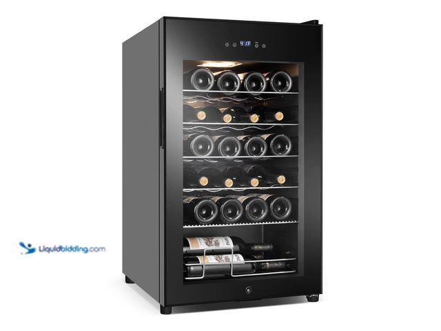 Lot 49-5484438 - Hooure
17 in. Wine Cooler 24-Bottle Freestanding Wine Cooler Fridge with Lock and Temperature Memor...