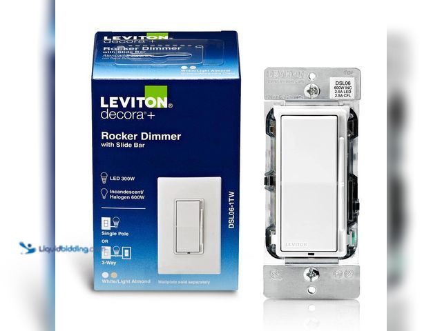 Lot 49-5413571 - Leviton
Decora 600-Watt Single-Pole/3-Way Universal Rocker Slide Dimmer, White 2PK UNUSED