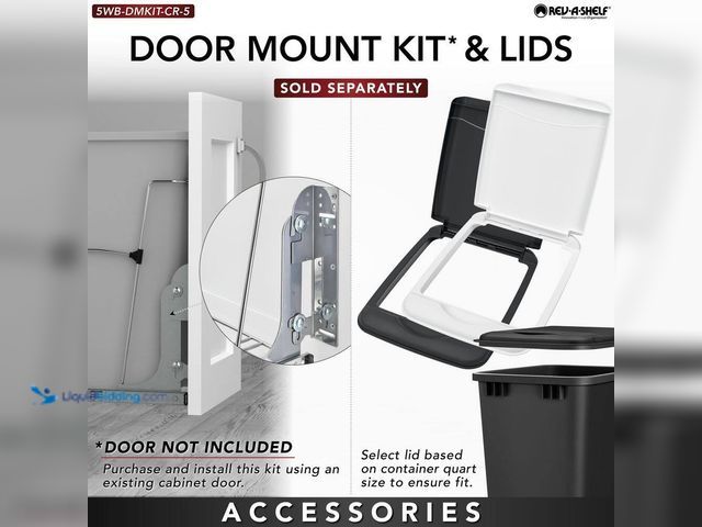 Lot 49-3631332 - Lot of (2) Rev-A-Shelf Pullout Organizer/Waste Bin Adjustable Door Mount Kits - Includes brackets an...