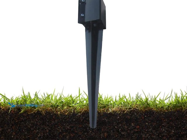 Lot 49-5406893 - Fence Post Anchor Ground Spike Metal Black Powder Coated 24 x 4 x 4 Inches Outer Diameter (Inner Dia...