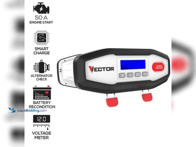 Lot 49-5554128 - VECTOR 50-Amp Car Battery Charger/ Car Battery Maintainer Model # VECBC50 Unused Attachments Include...