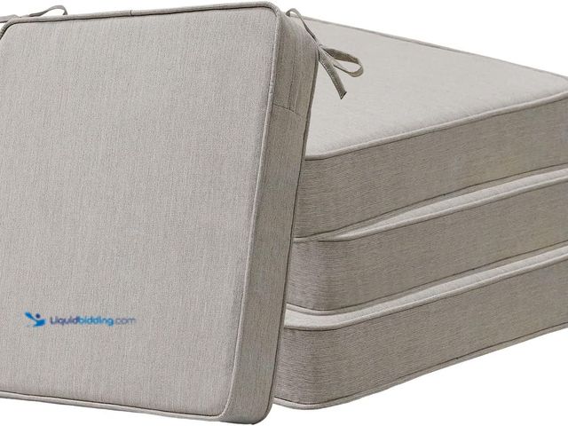 Lot 49-5437514 - Sunbrella Square Corner Seat Cushions, 19" x 19" x 3", Set of 4, Indoor Outdoor Water Repellent Univ...