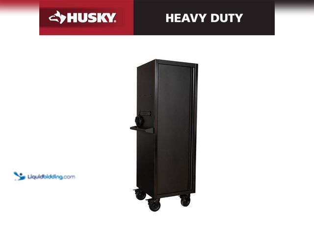 Lot 49-5447596 - Husky Modular Tool Storage 24 in. W x 24 in. D Heavy Duty Matte Black Modular Tall Side Tool Chest L...