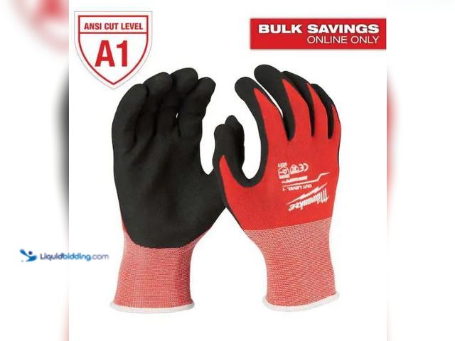 Lot 49-1573929 - Lot of (4) Milwaukee X-Large Red Nitrile Level 1 Cut Resistant Dipped Work Gloves, Model # 48-22-890...