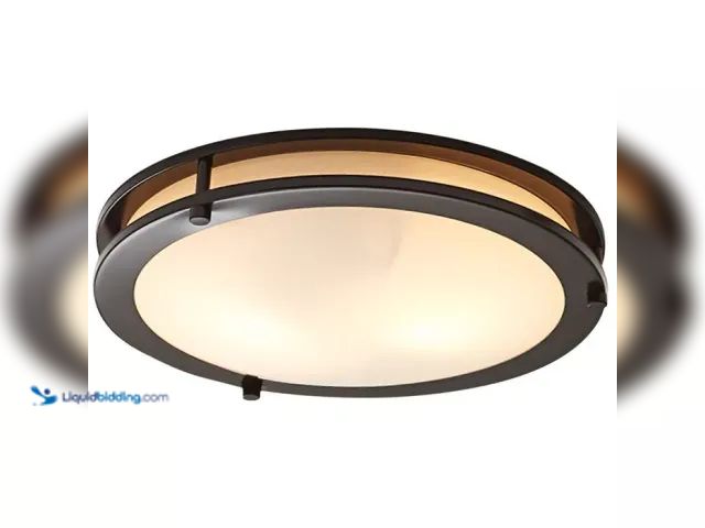 Lot 49-1627110 - Better Homes & Gardens 12" 1 ORB Living Room Flush Mount Lights with Integrated Glass Bronze Model #...